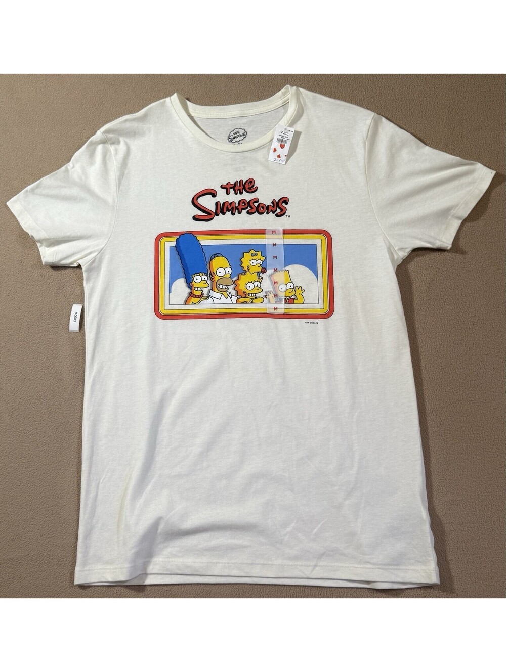 The Simpsons White Graphic T-Shirt Size M Original Television Series Tee